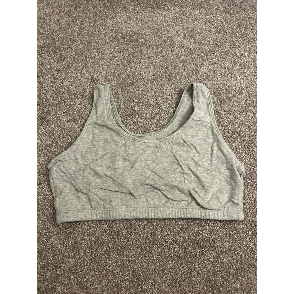 Fruit of the Loom Sports Bra Womens Size 38 Gray Excellent Cotton Blend Scoop
